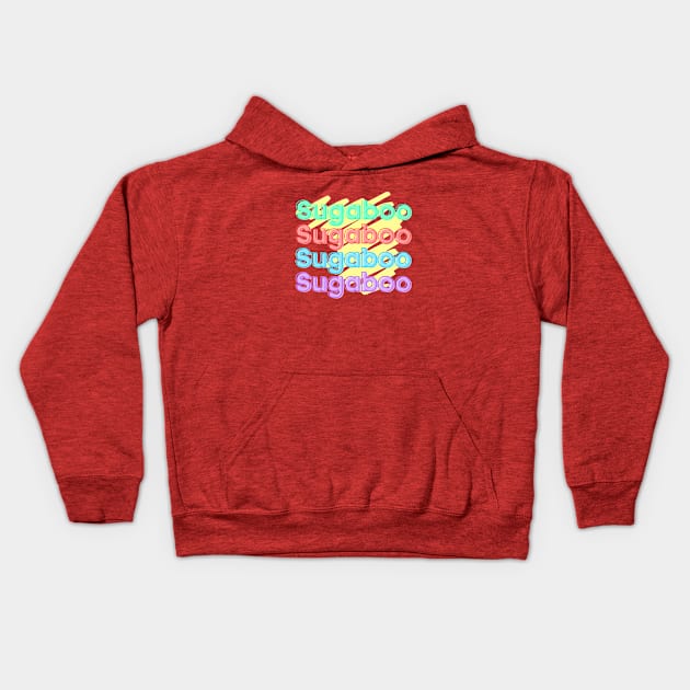 Sugaboo Extravaganza – Colorful and Aesthetic Repeat Typography Kids Hoodie by Tecnofa